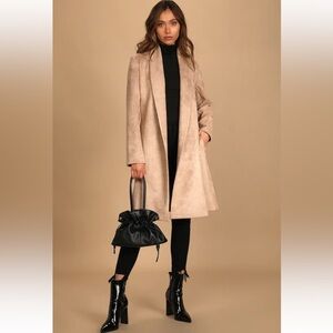 Lulus Nothing but Chic Taupe Suede Trench Coat